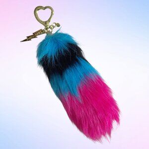 NWOT Betsy Johnson XOX Trolls Faux Fur Tail Handbag Keychain